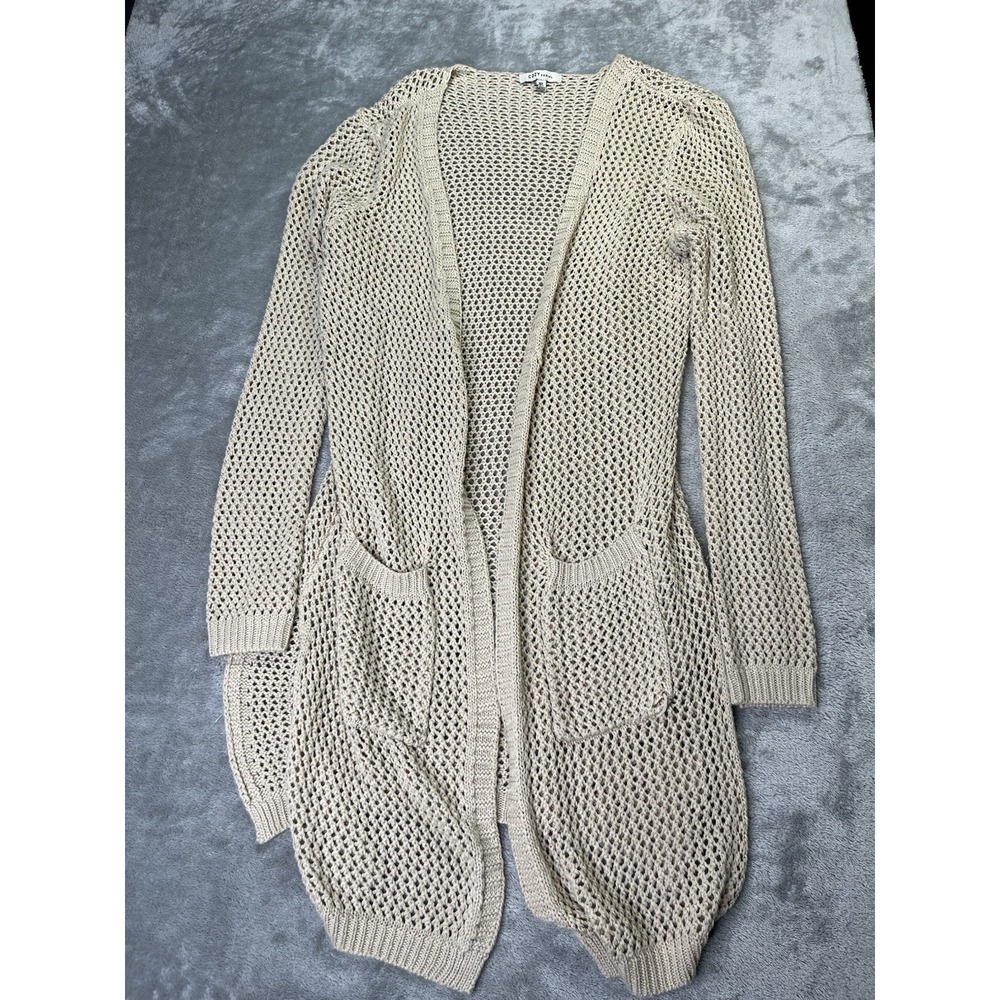 Crochet Cardigan Wrap Open Front Cozy Casual M/L Bohemian Grannycore Cottagecore
